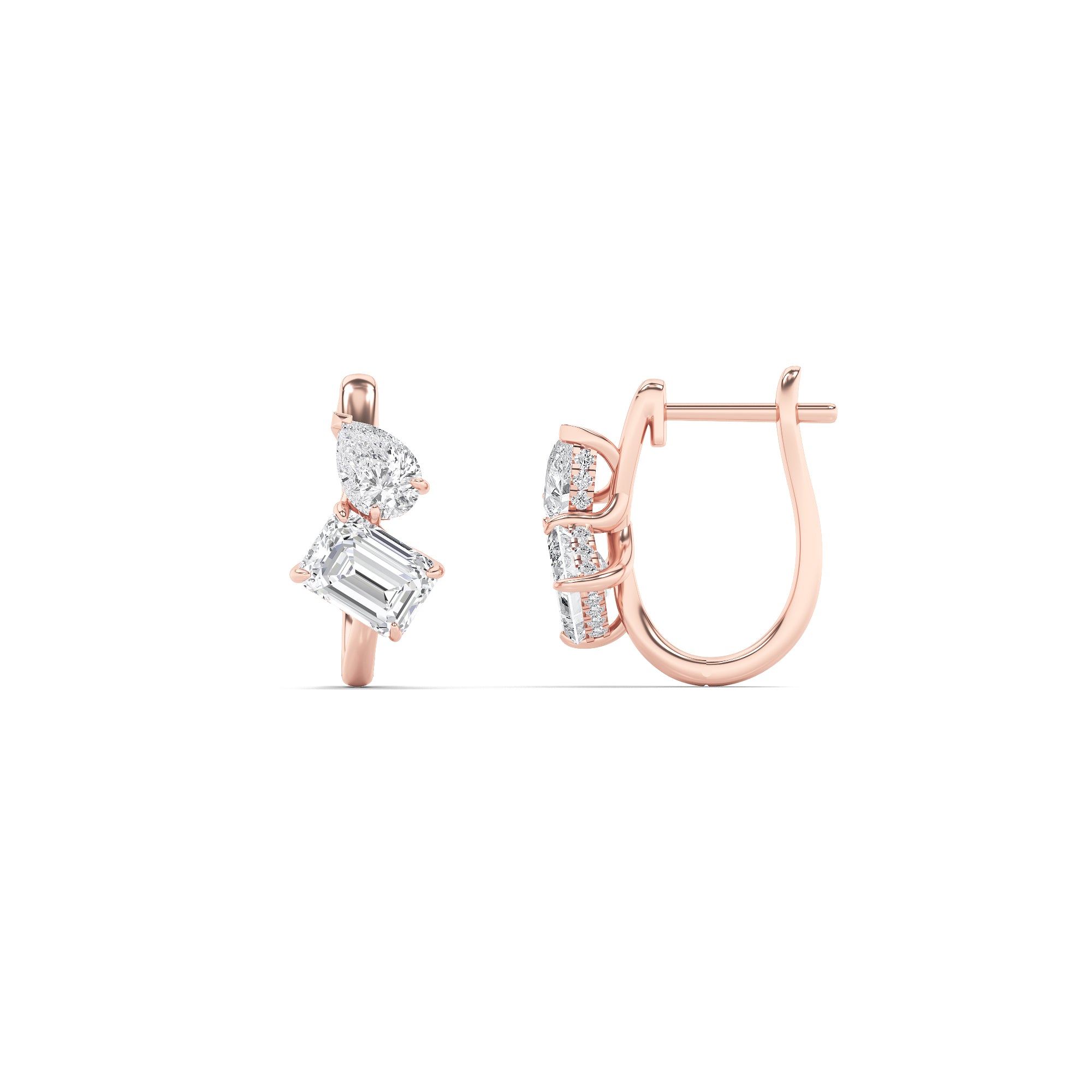 3Cttw Mixed Shaped Lab Grown Diamond (F/VS) Toi etMoi Fashion Earrings in 14K Gold