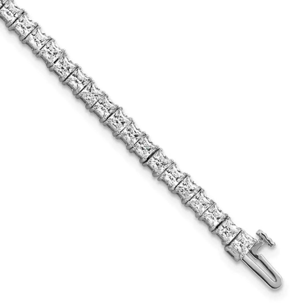 14k White Gold 7 Carat Lab Diamond Tennis Bracelet - Fine Diamond