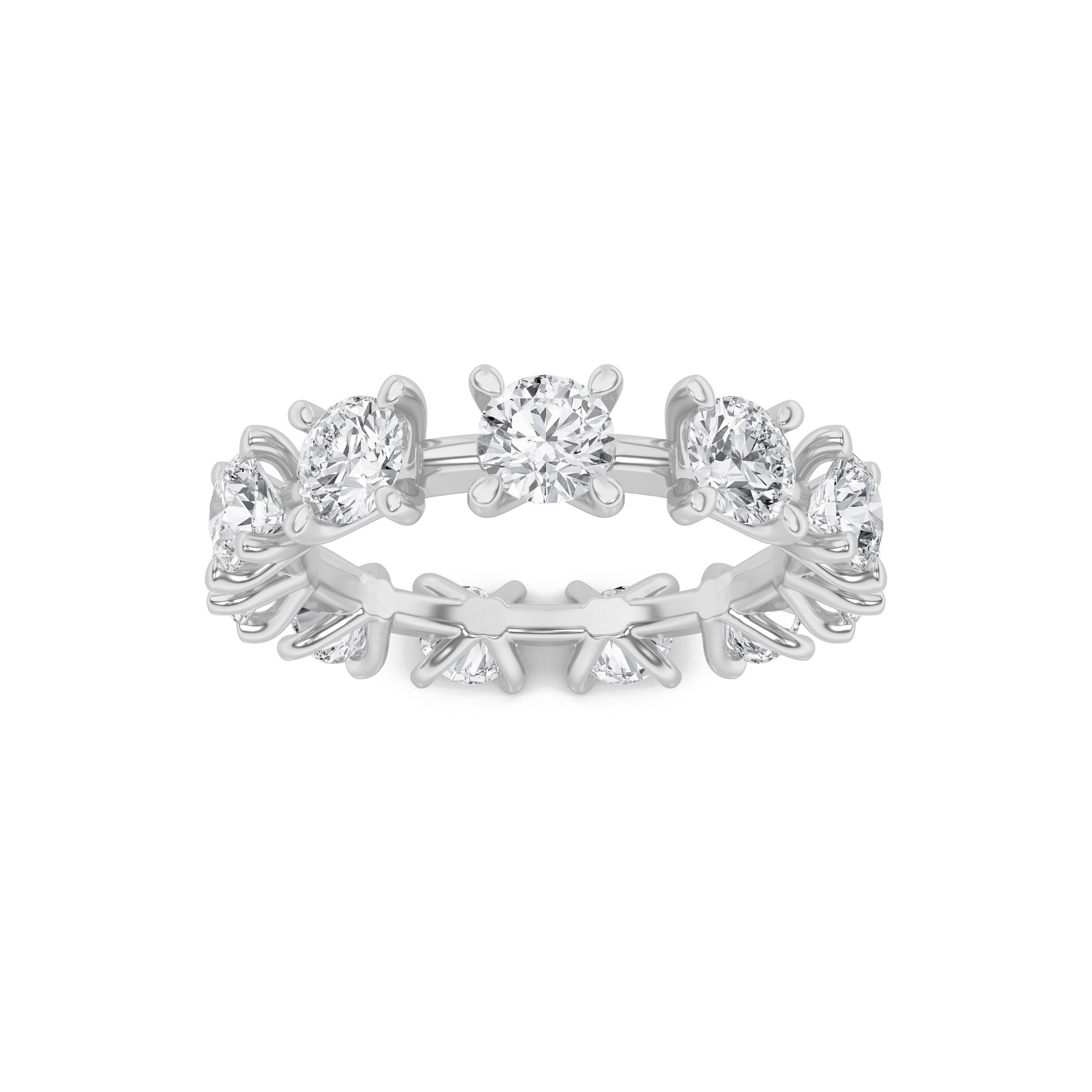 3Cttw Round Shaped Lab Grown Diamond (F/VS) Eternity Band Ring in 14K Gold