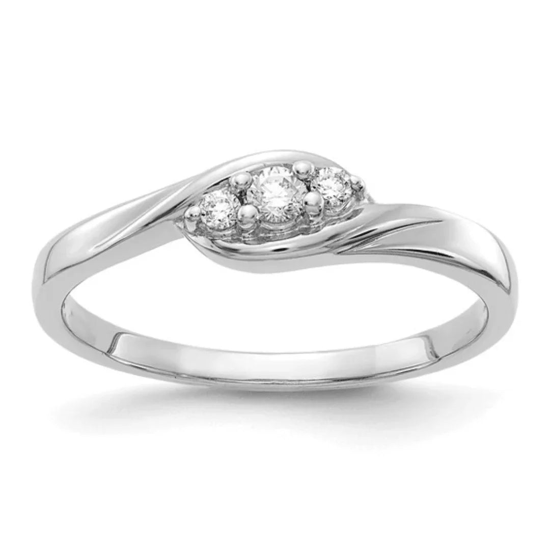 14K White Gold Lab Grown Diamond Engagement Ring - Fine Diamond