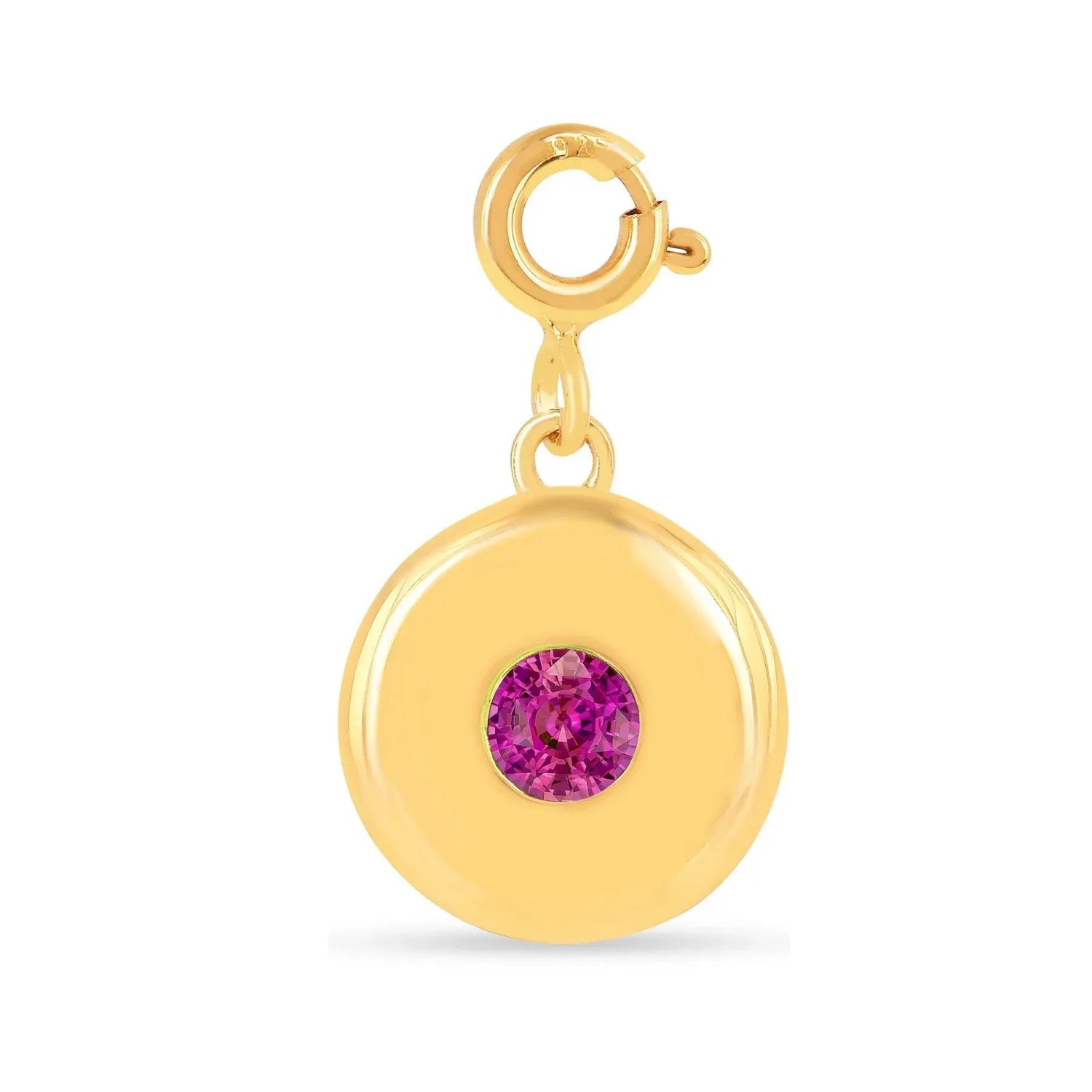 Birthstone Charm Circle Pendant - Fine Diamond