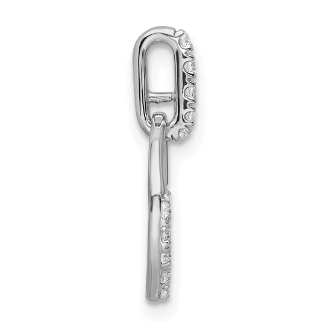 14k White Gold Lab Diamond Open Circle Pendant - Fine Diamond