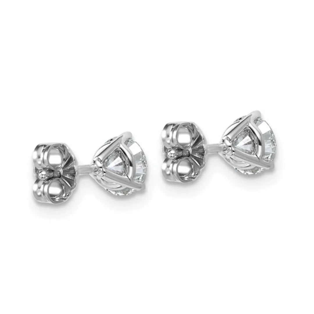 14K White Gold Round Shaped Lab Grown Diamond Stud Earrings - Fine Diamond