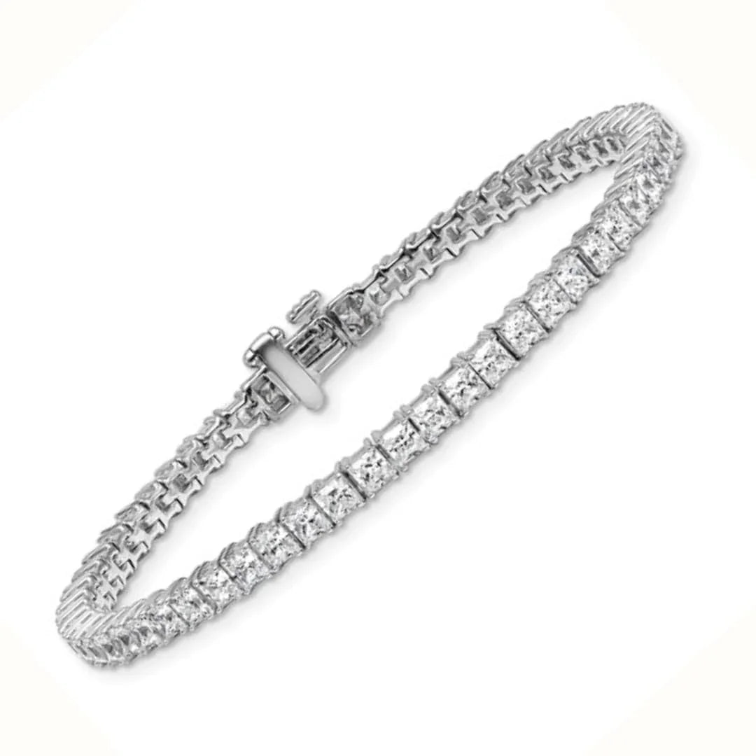 14k White Gold 7 Carat Lab Diamond Tennis Bracelet - Fine Diamond