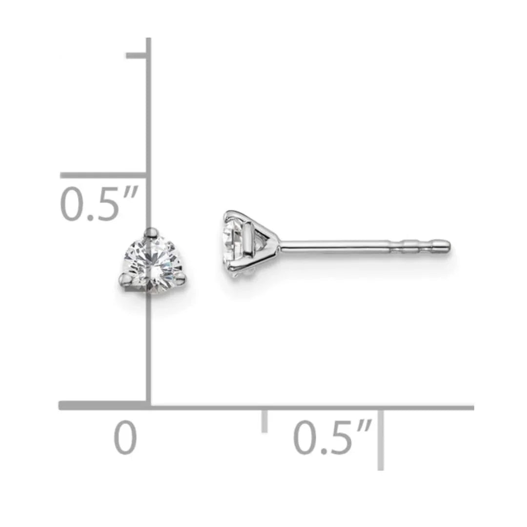 14K White Gold Round Lab Grown Diamond Stud Earrings - Fine Diamond