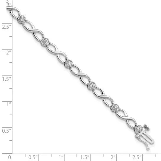 14k White Gold 1/2Carat Lab Grown Diamond Infinity Bracelet - Fine Diamond