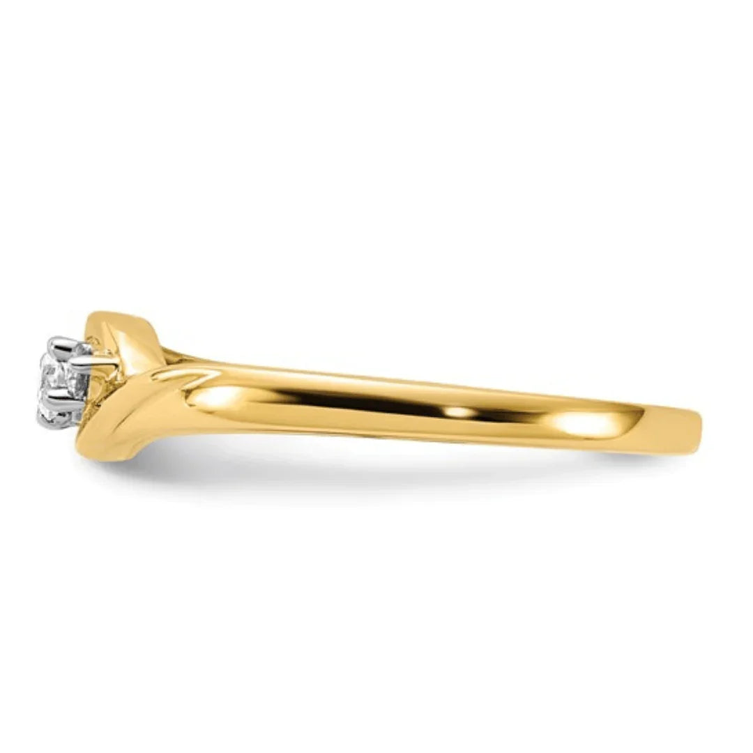 14K Yellow Gold Lab Grown Diamond Three Stone Ring - Fine Diamond