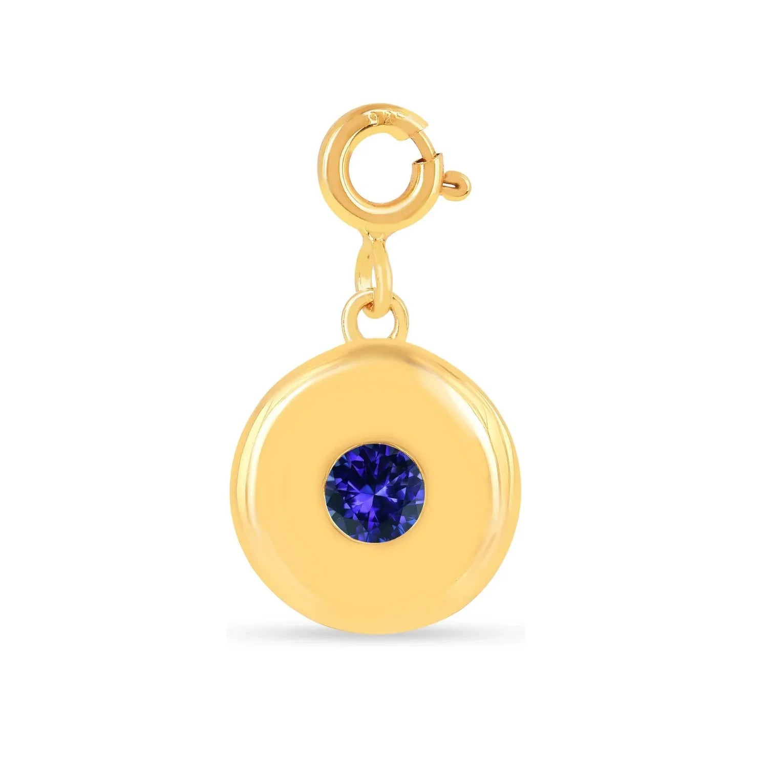 Birthstone Charm Circle Pendant - Fine Diamond