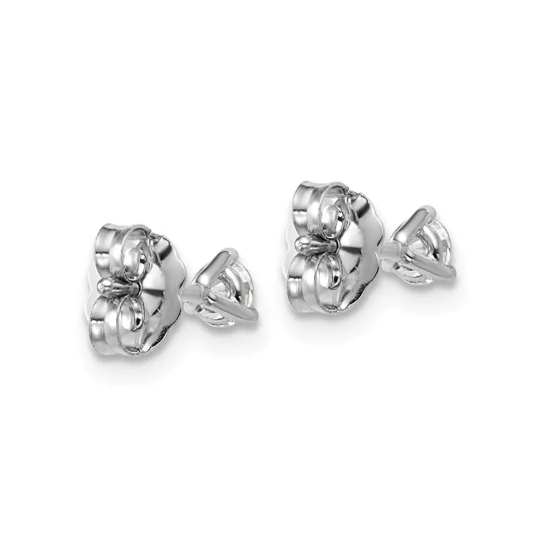 14K White Gold Round Lab Grown Diamond Stud Earrings - Fine Diamond