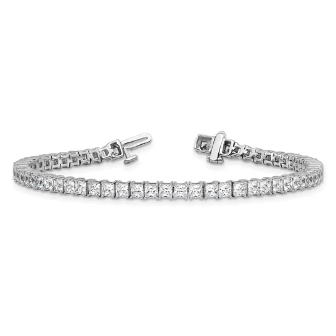 14k White Gold 7 Carat Lab Diamond Tennis Bracelet - Fine Diamond