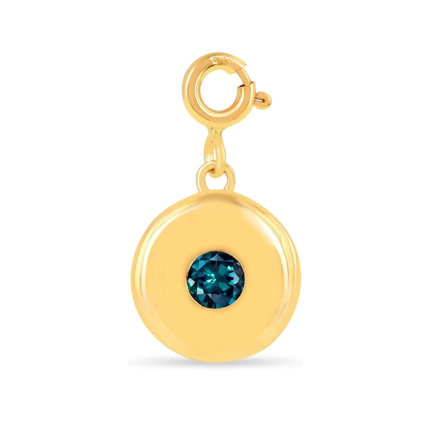 Birthstone Charm Circle Pendant - Fine Diamond