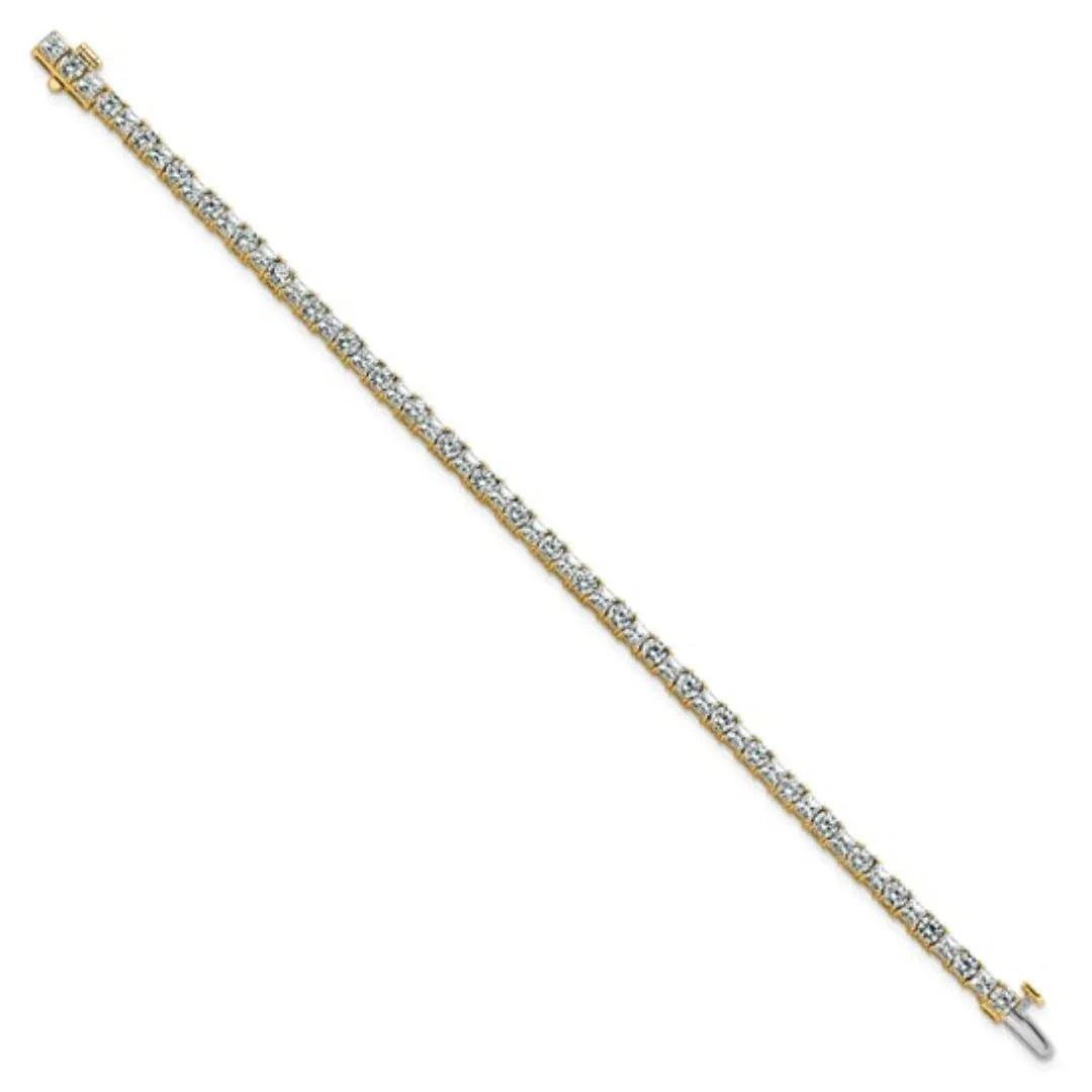 14k Yellow Gold Lab Diamond Tennis Bracelet 7 Carat - Fine Diamond