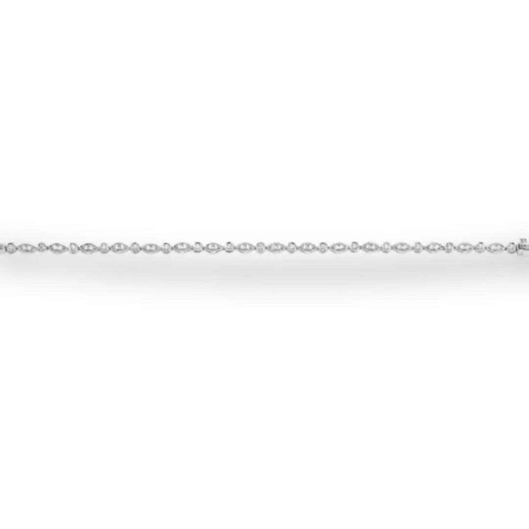 14k White Gold 3/4 Carat Lab Diamond Fancy Bracelet - Fine Diamond