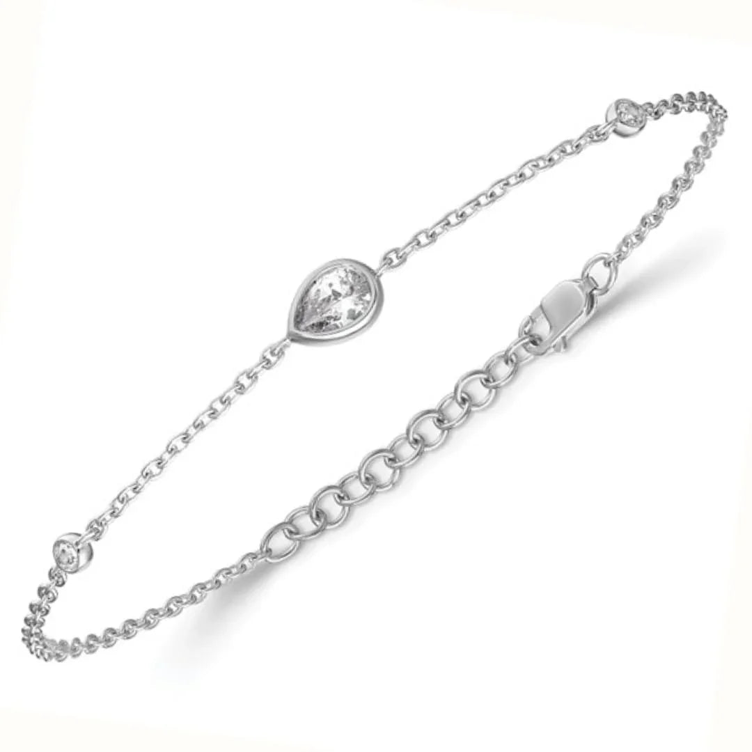14k White Gold 3/8 Carat Lab Grown Diamond Tennis Bracelet - Fine Diamond