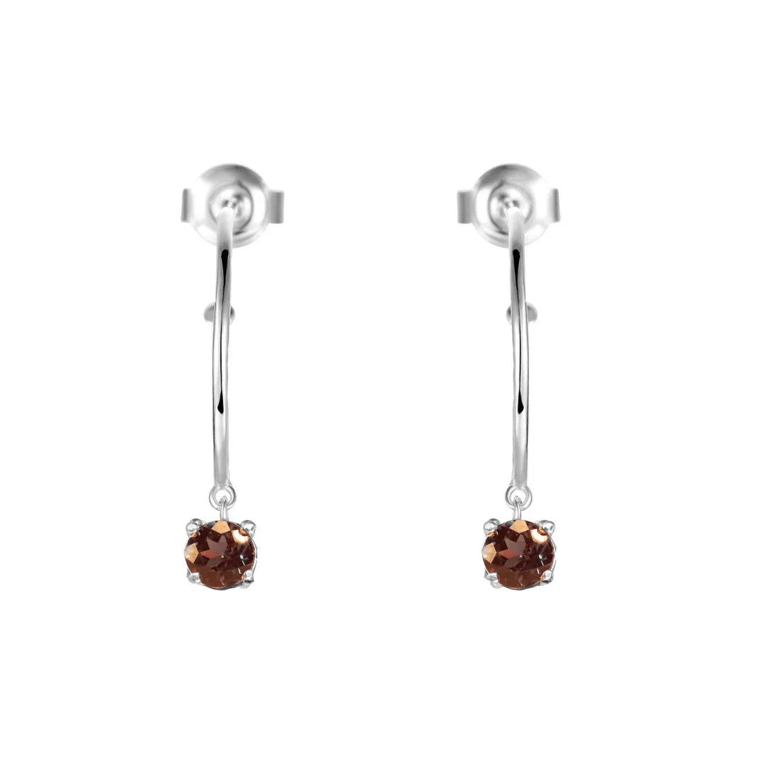 Created Alexandrite Hoop Earrings - Fine Diamond