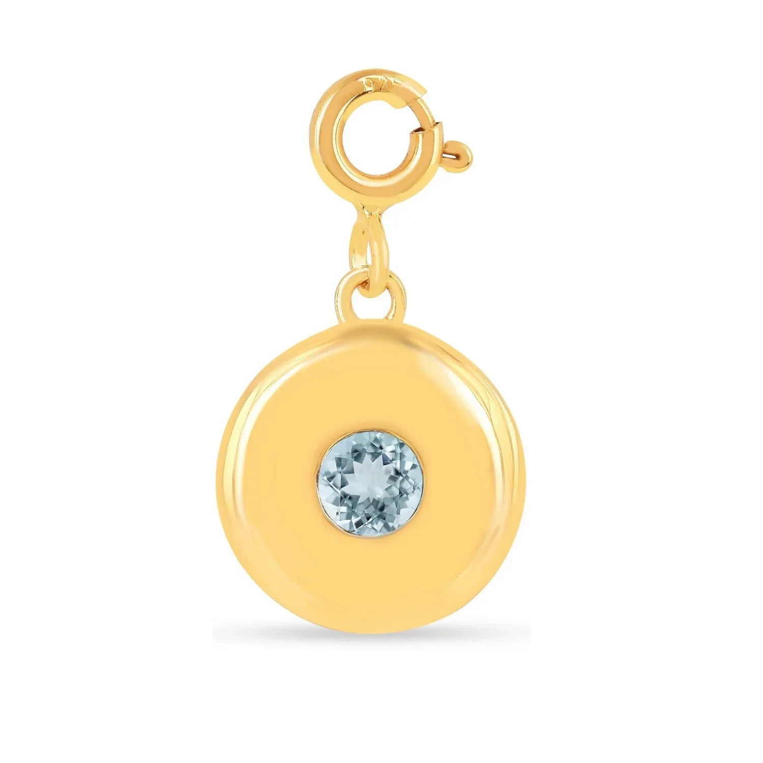 Birthstone Charm Circle Pendant - Fine Diamond