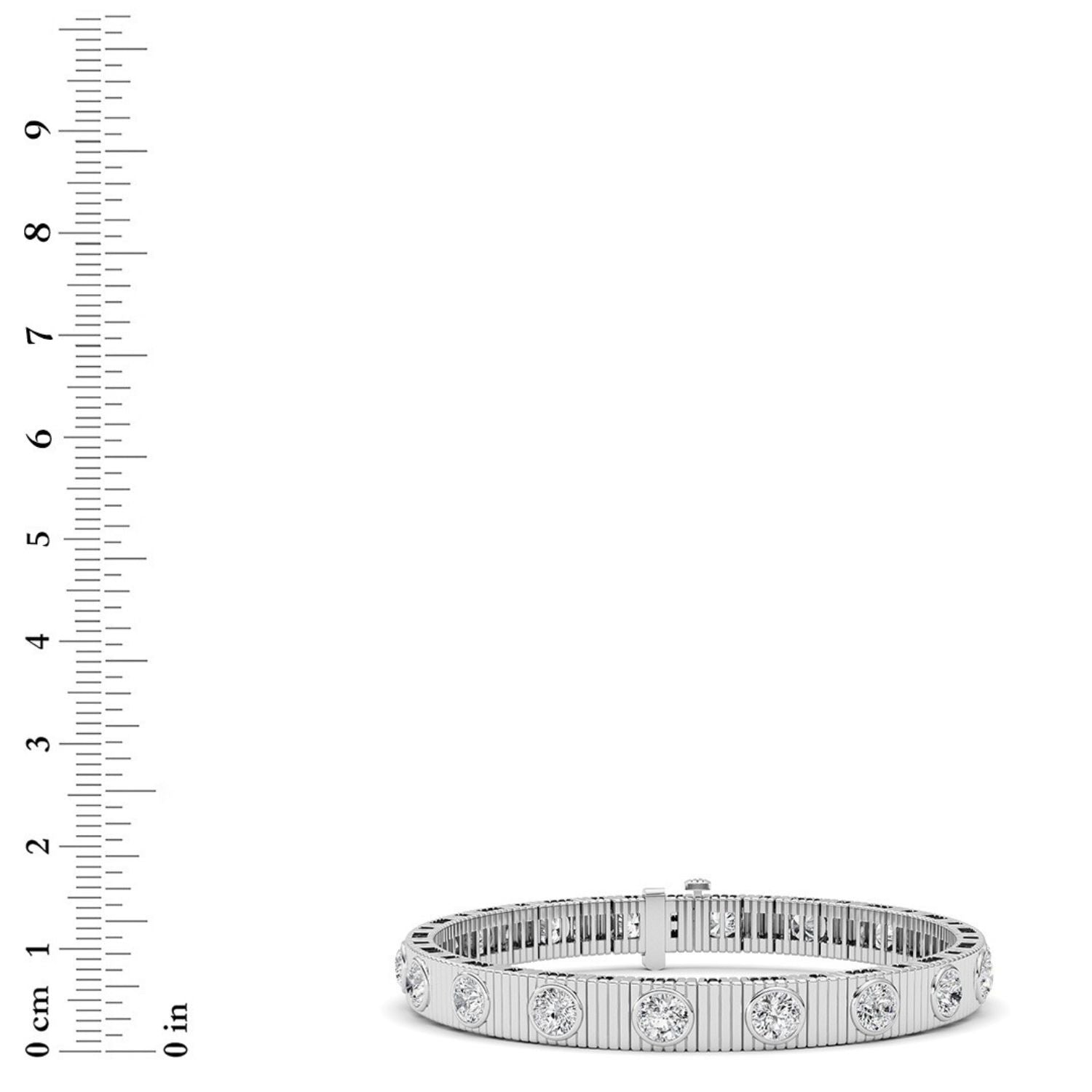 7Cttw Round Lab Grown Diamond (F/VS ) Bangle Bracelet in 14K Gold