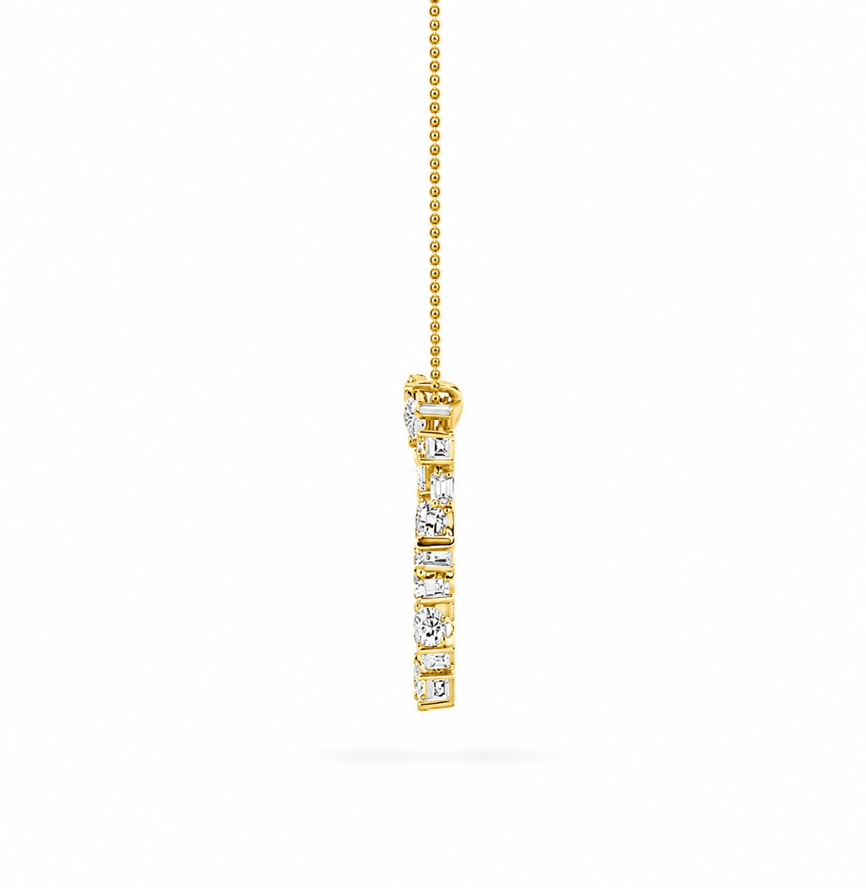 3.0 Ctw Multi-Shape (F/VS) Lab Grown Diamond Prong 14K Yellow Gold Open Circle Pendant Necklace