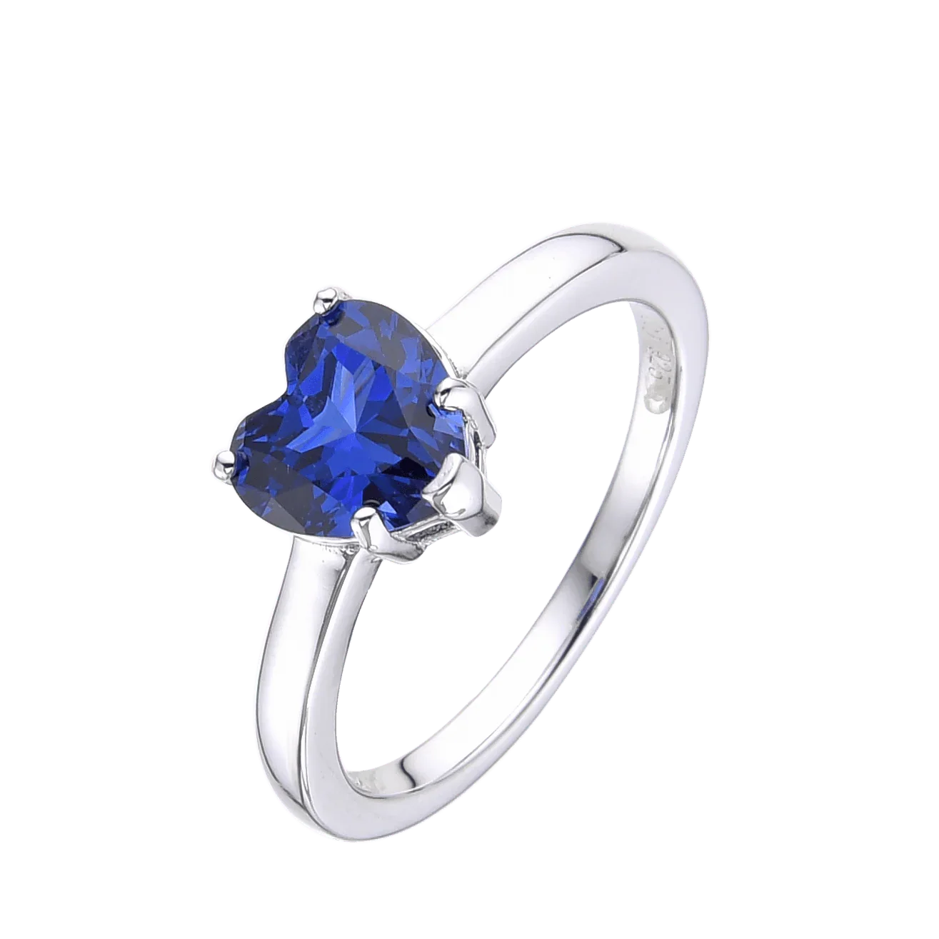 Ceylon Sapphire Heart Shaped Ring - Fine Diamond