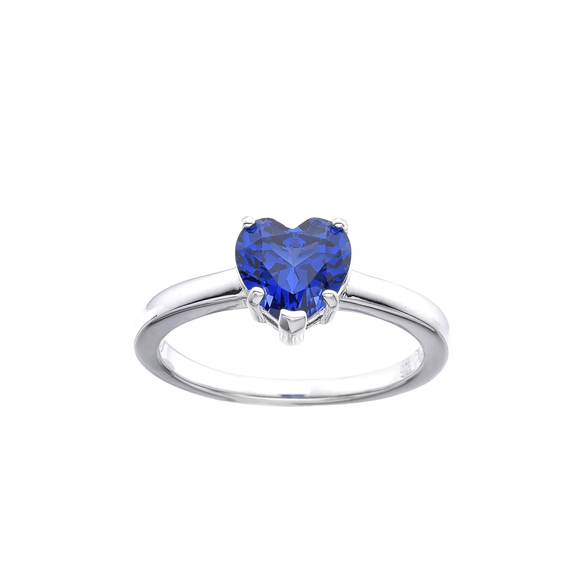 Ceylon Sapphire Heart Shaped Ring - Fine Diamond