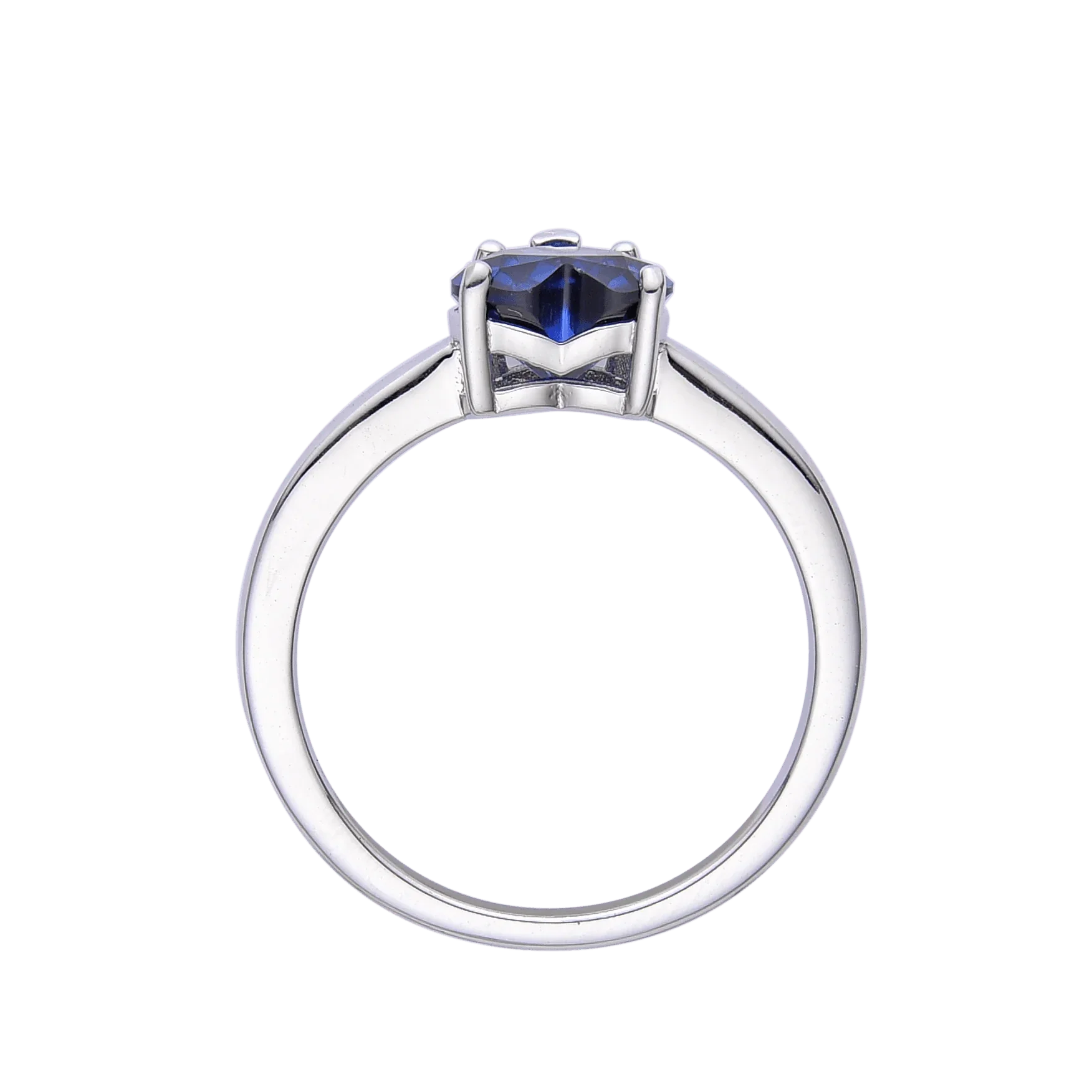 Ceylon Sapphire Heart Shaped Ring - Fine Diamond