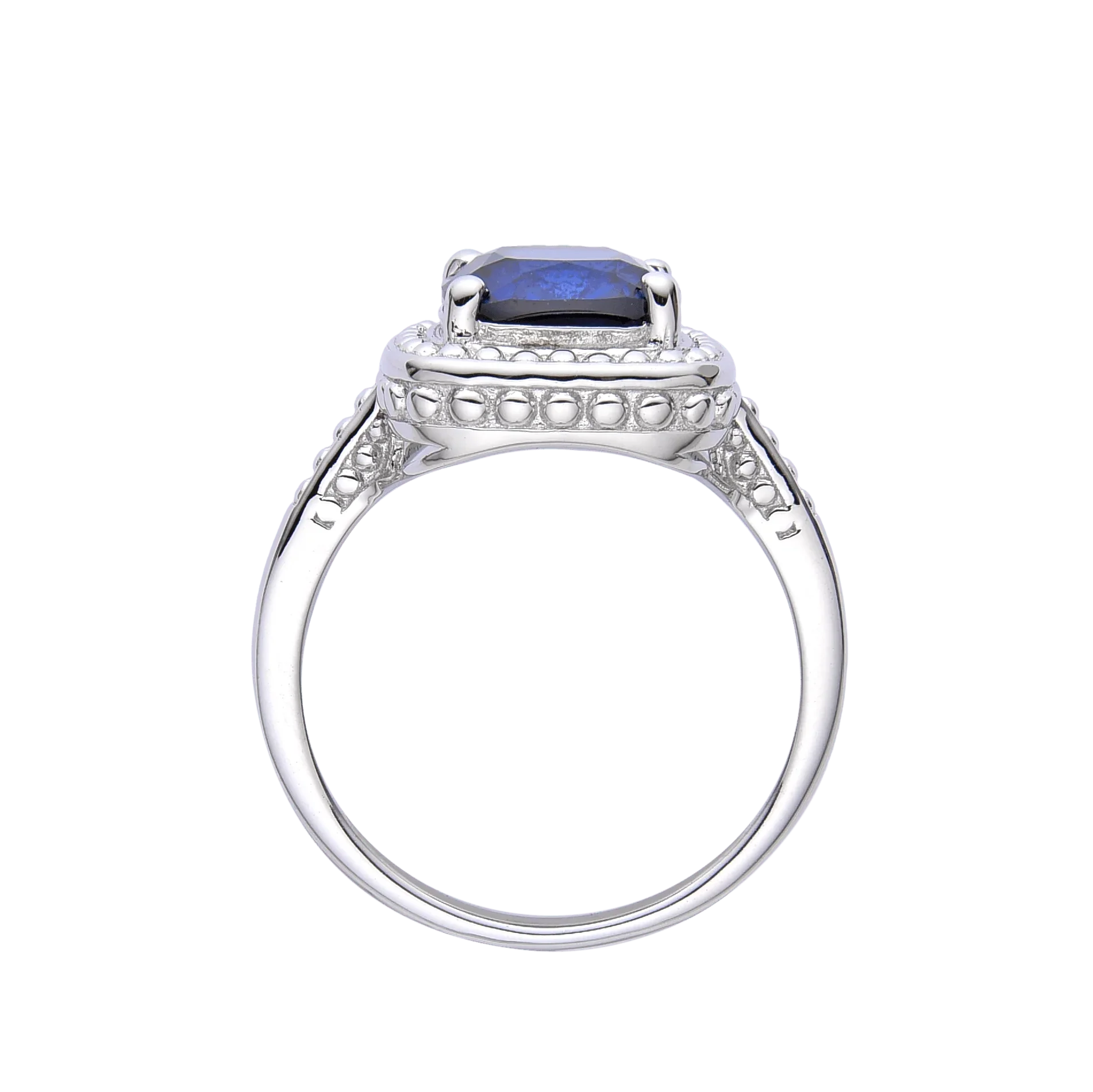 Ceylon Sapphire Cushion Statement Ring - Fine Diamond