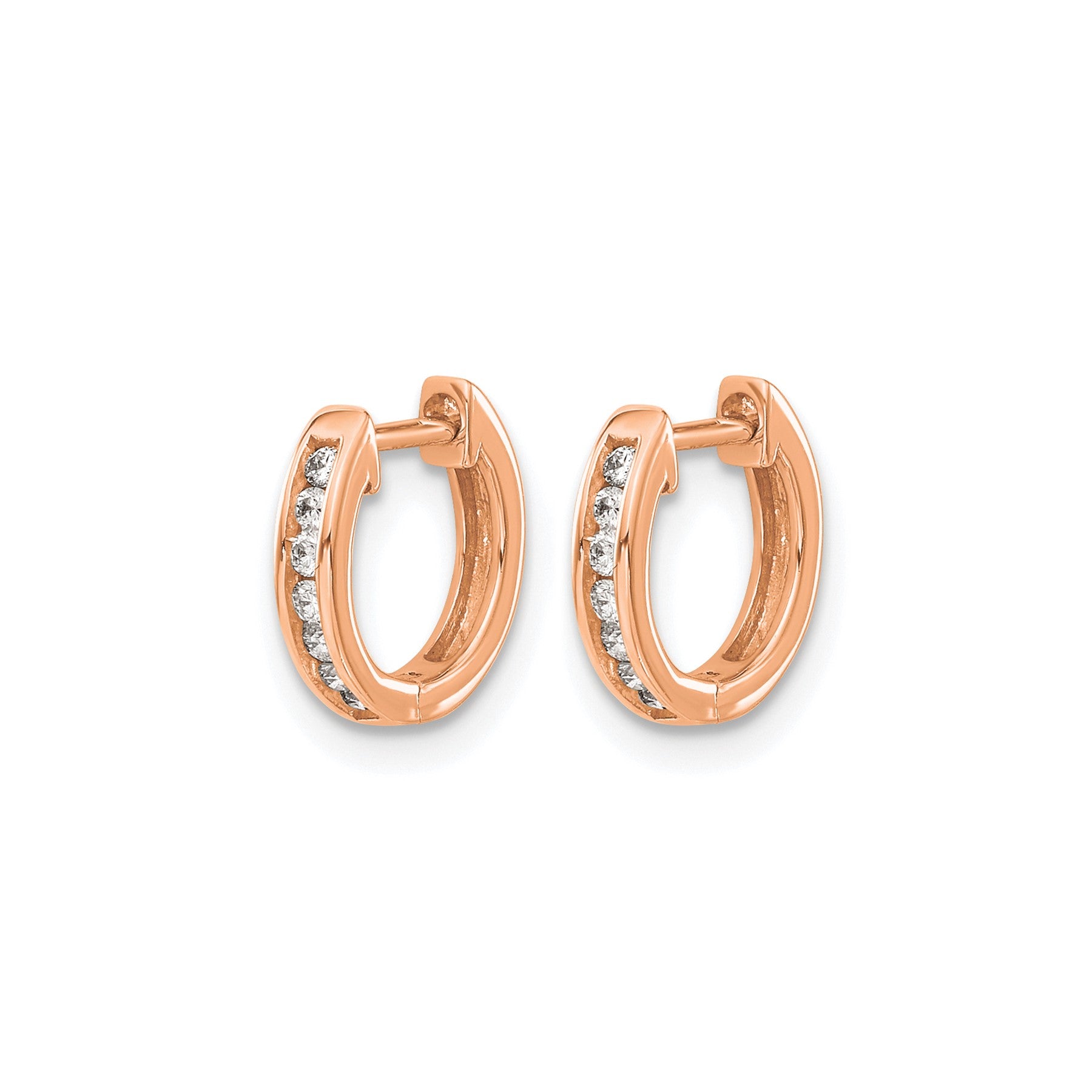 Lab Grown Diamond Hinged Hoop 14k Gold Earrings