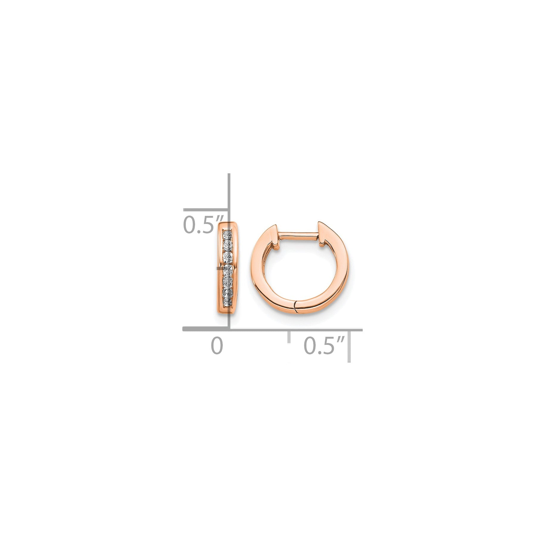 Lab Grown Diamond Hinged Hoop 14k Gold Earrings