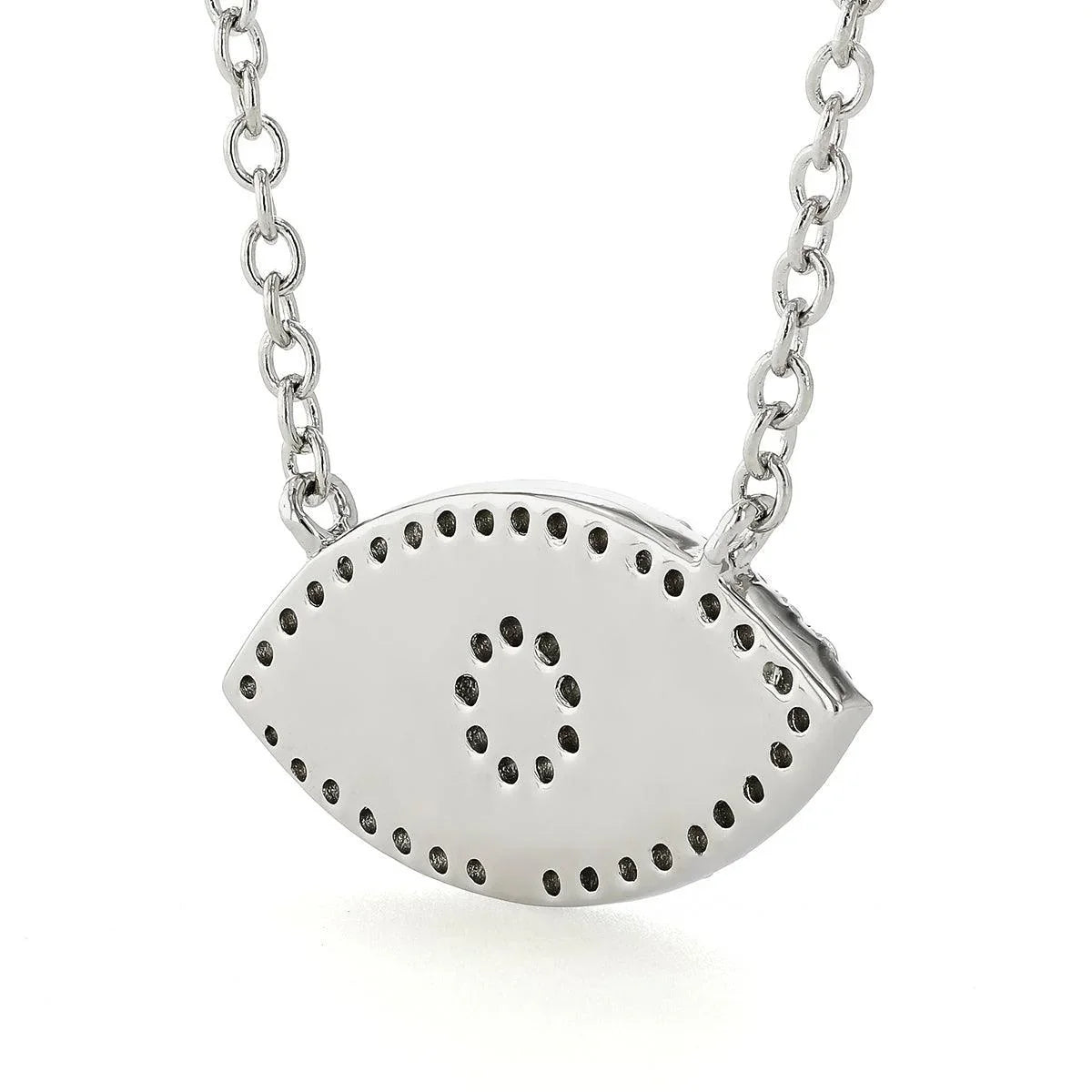 Marquise Blue Opal Evil Eye Necklace - FineColorJewels