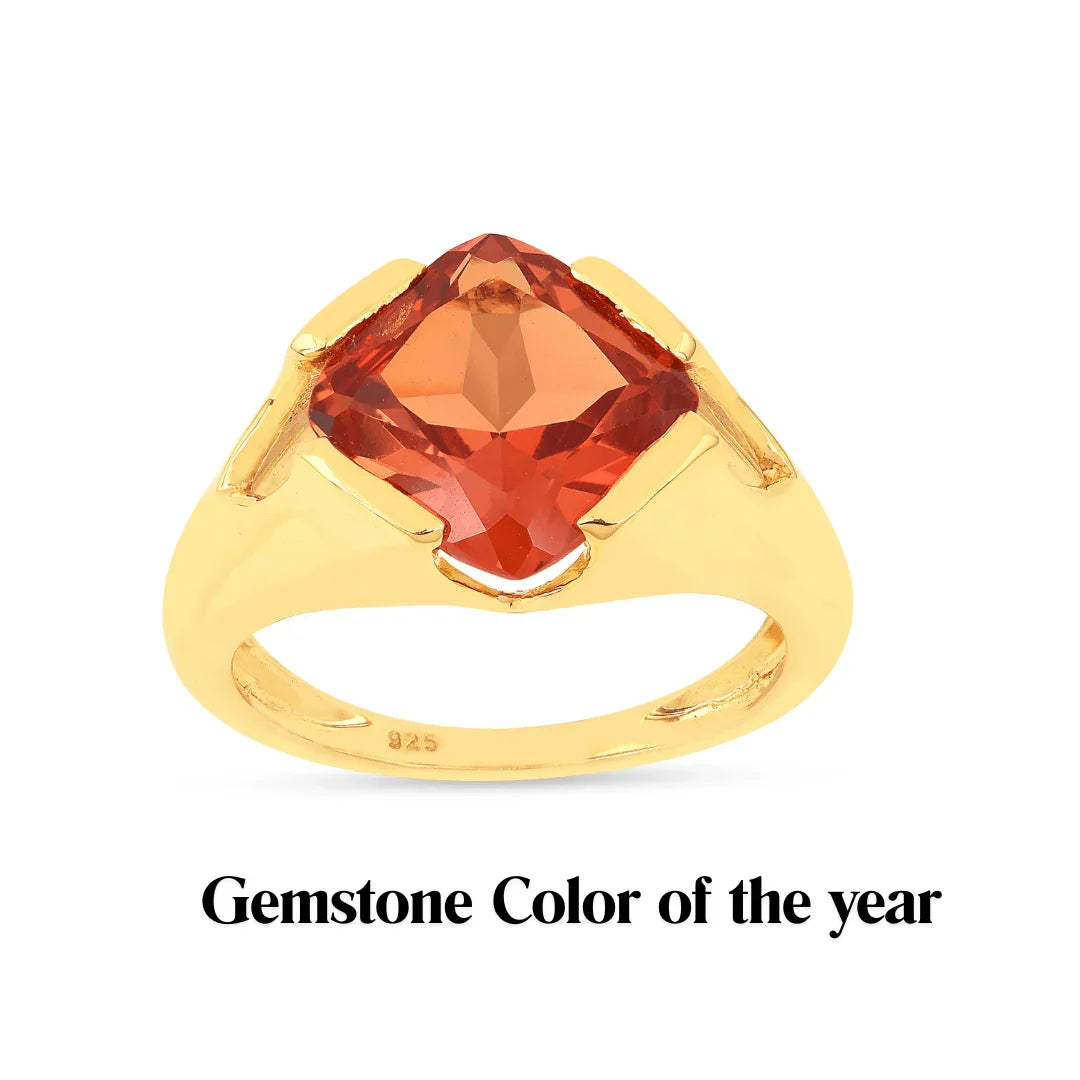 Cushion Peach Sapphire Ring - Fine Diamond