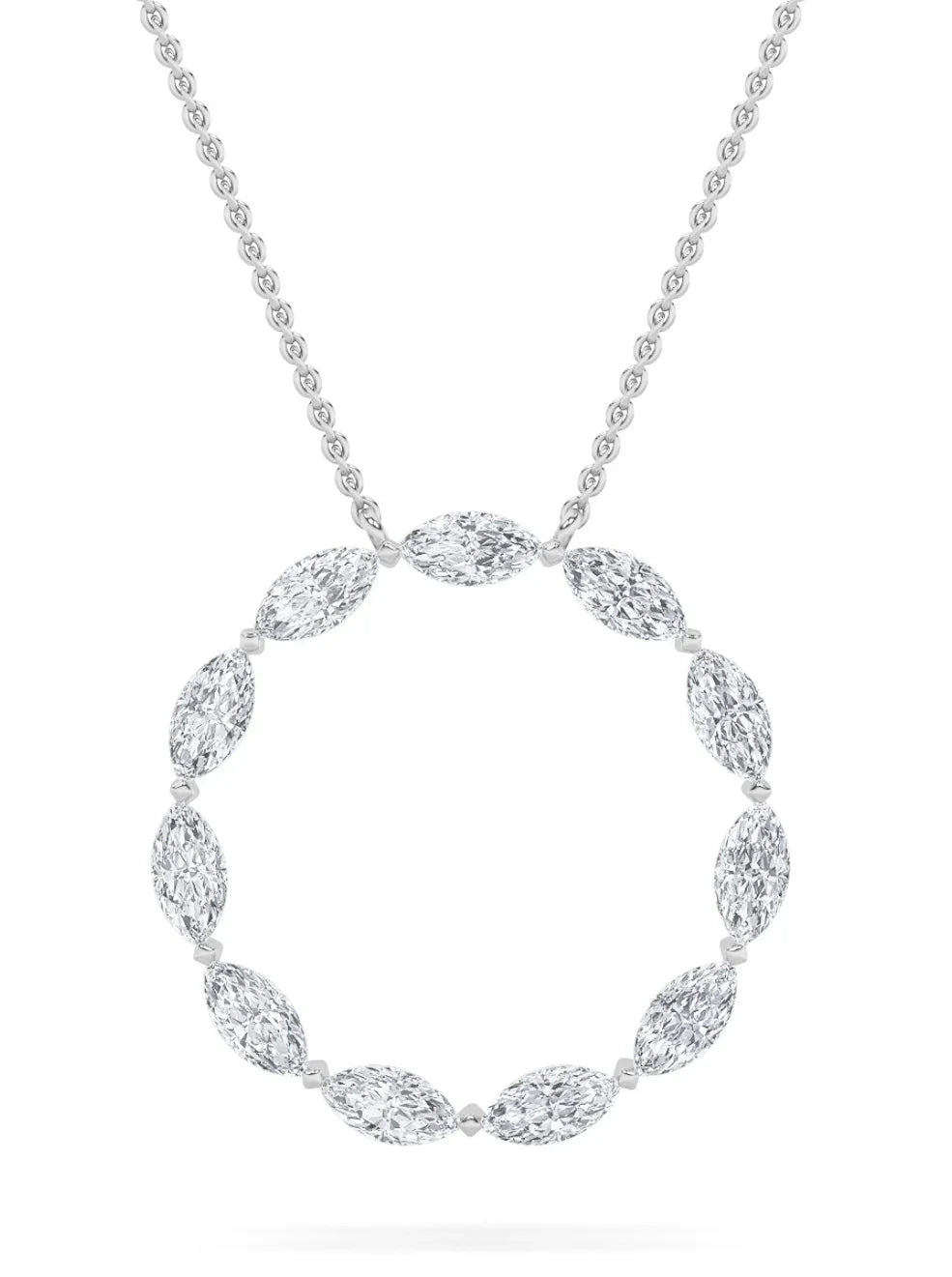 Lab Grown Diamond Circle Necklace White Gold - Fine Diamond