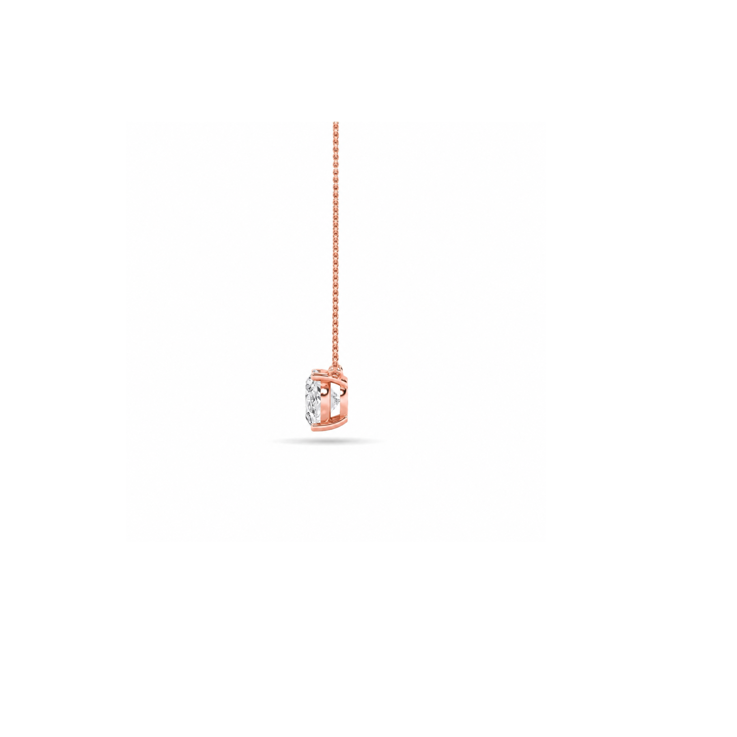 1.0 Ct Oval (F/VS) Lab Grown Diamond Prong 14K Rose Gold East West Solitaire Pendant Necklace