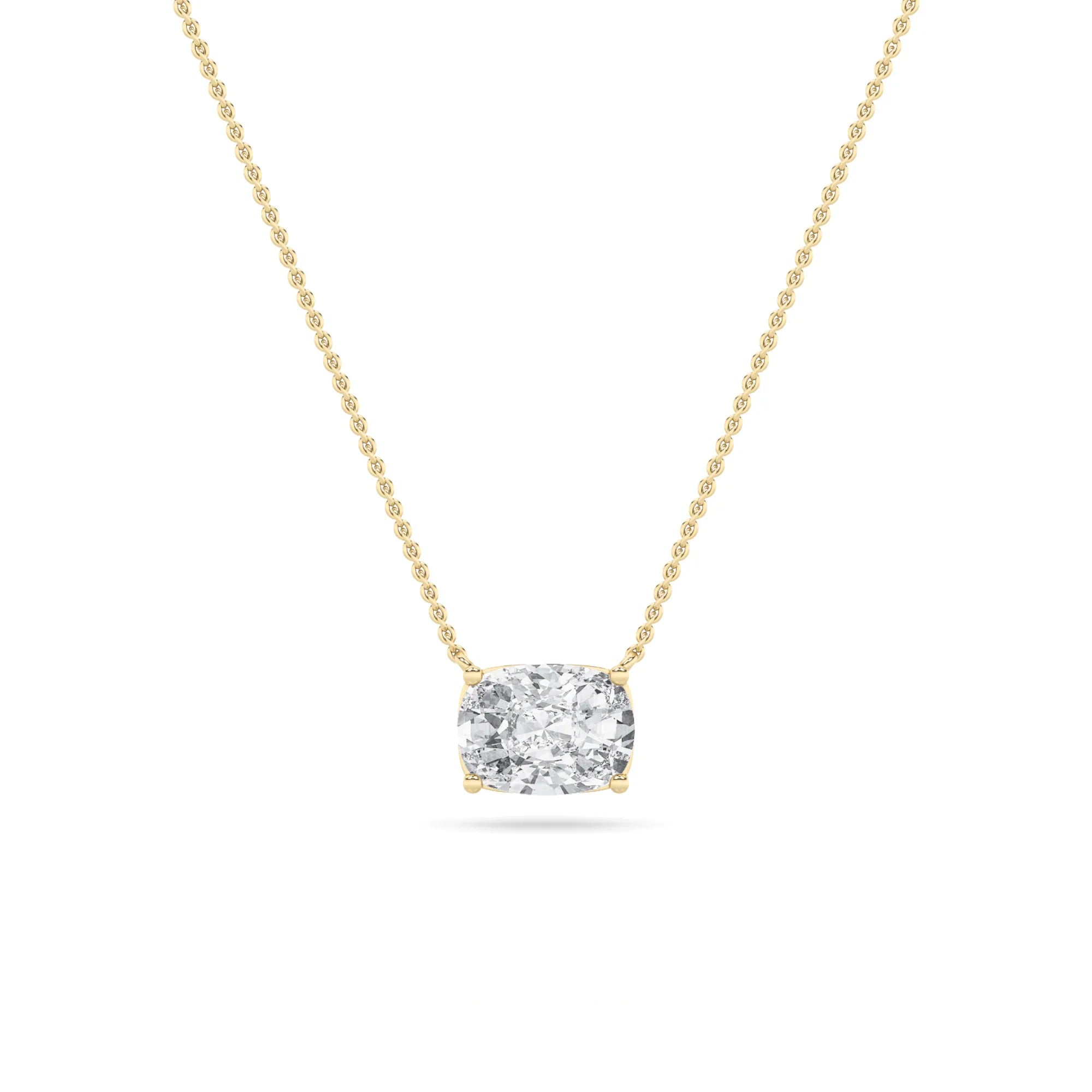 Lab Grown Diamond Floating Necklace Yellow Gold - Fine Diamond