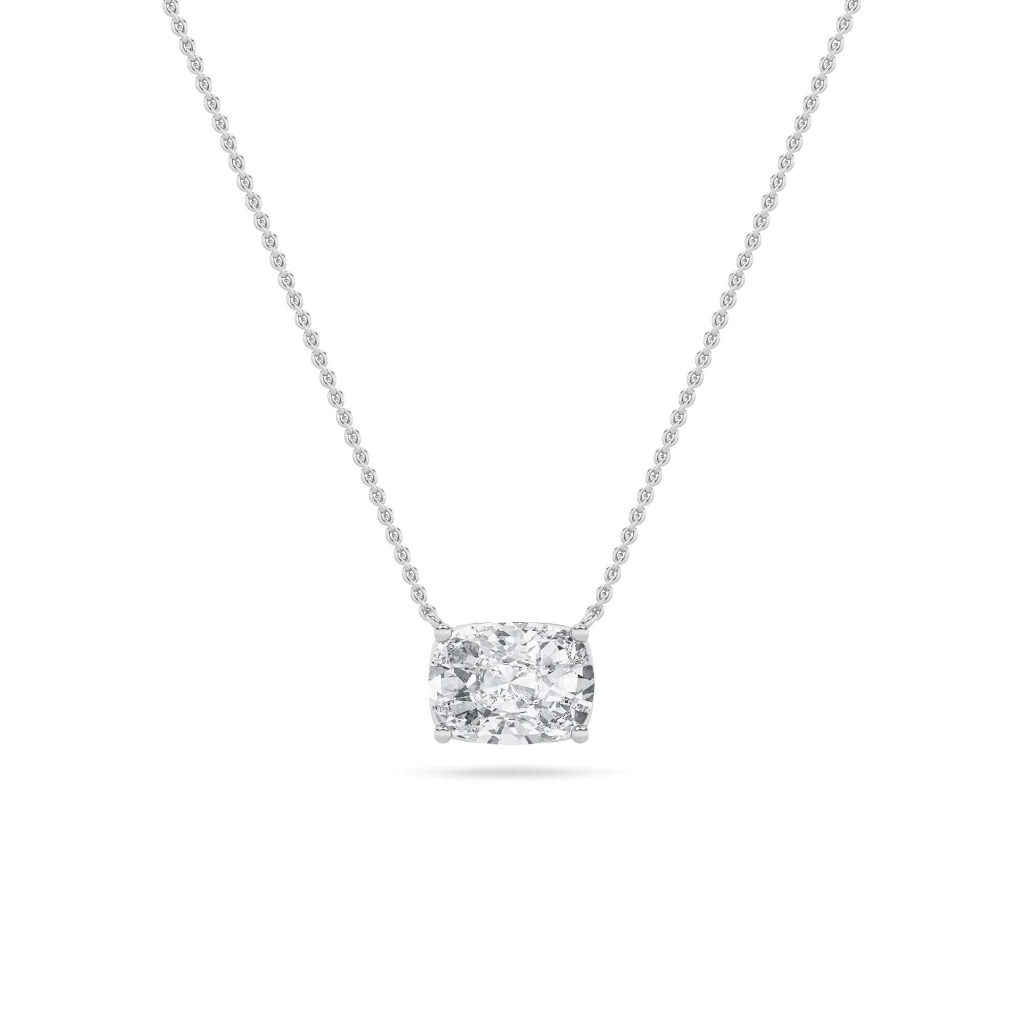 Lab Grown Diamond White Gold Floating Necklace - Fine Diamond