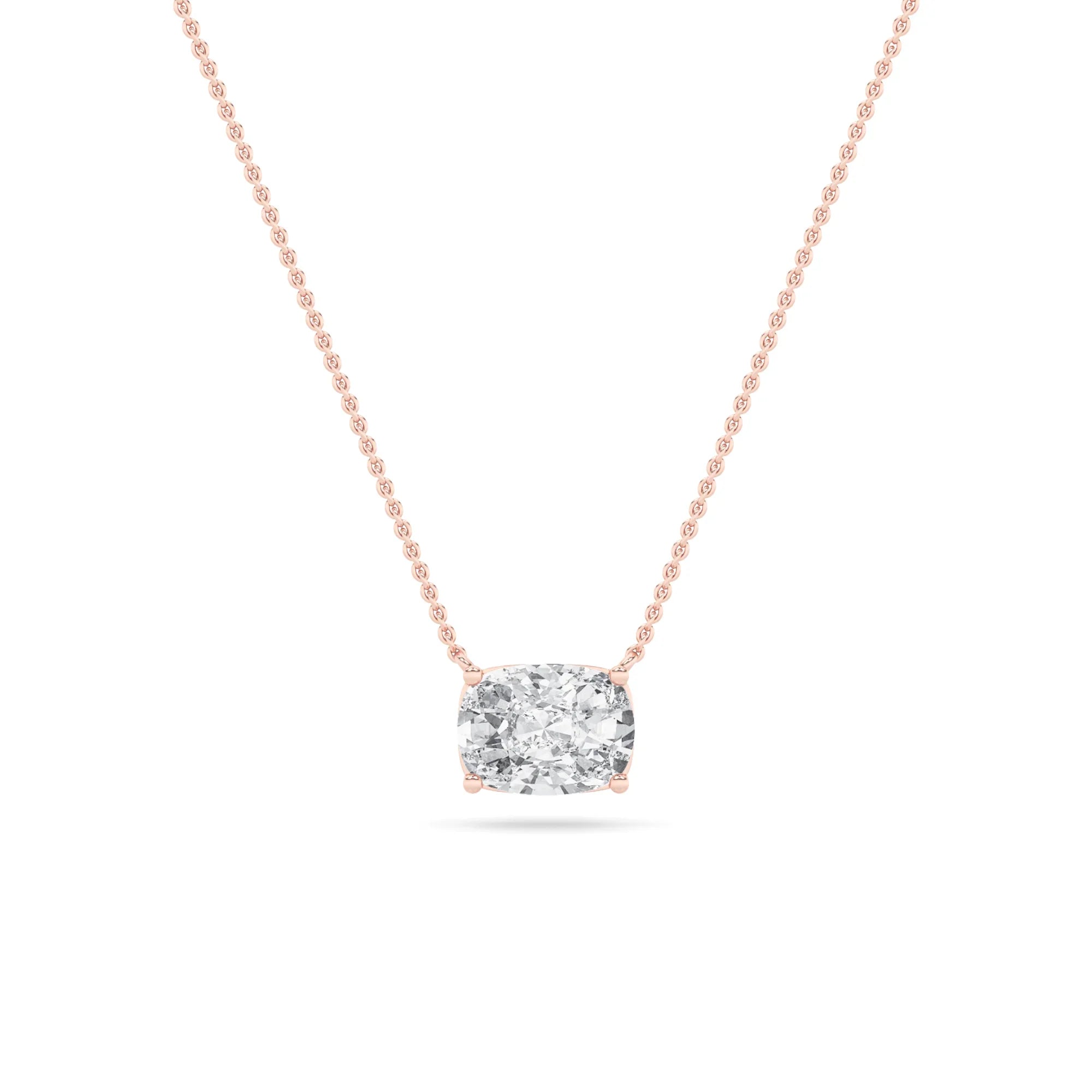 Lab Grown Diamond Floating Necklace Rose Gold - Fine Diamond