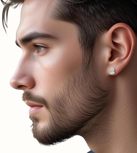 IGI Certified Round Lab Grown Diamond Stud Earrings Yellow Gold