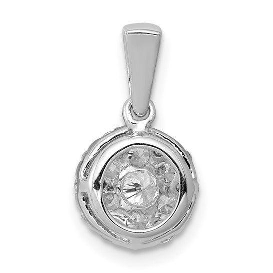 14K White Gold Lab Grown Diamond Cluster Pendant - Fine Diamond