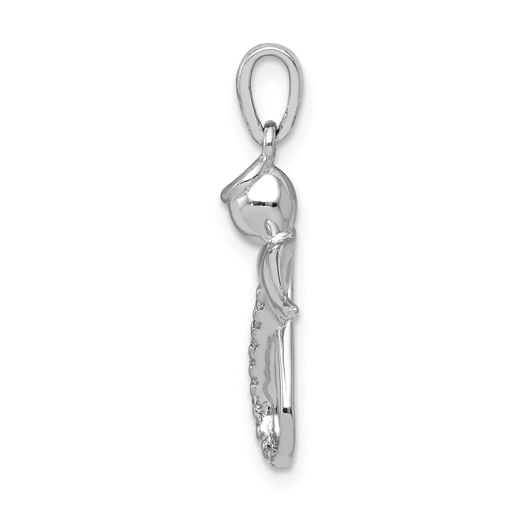 14k White Gold Diamond Infinity Angel Wing Pendant - Fine Diamond