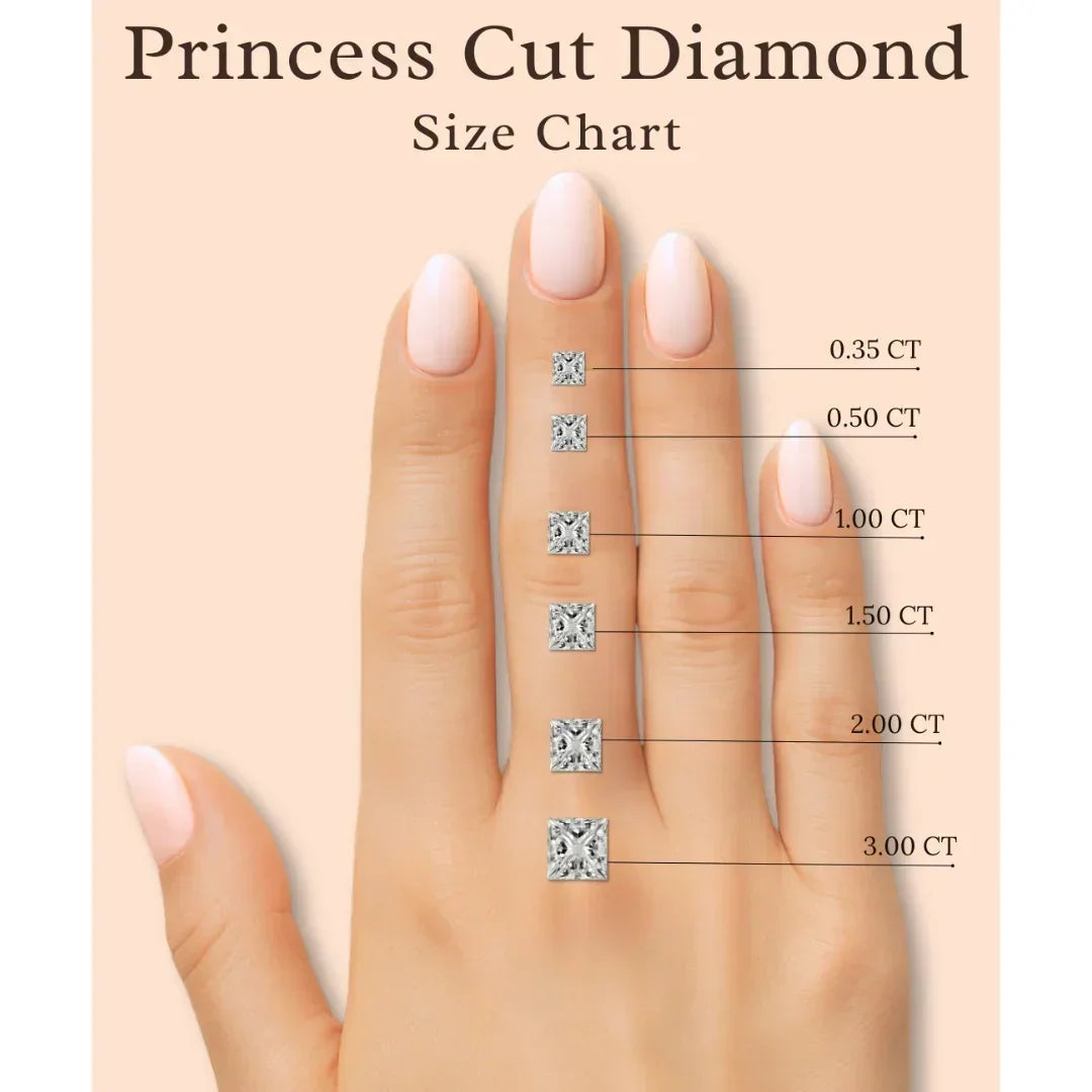 IGI Certified Princess Cut Lab Grown Diamond Solitaire Stud Earrings Yellow Gold - Fine Diamond