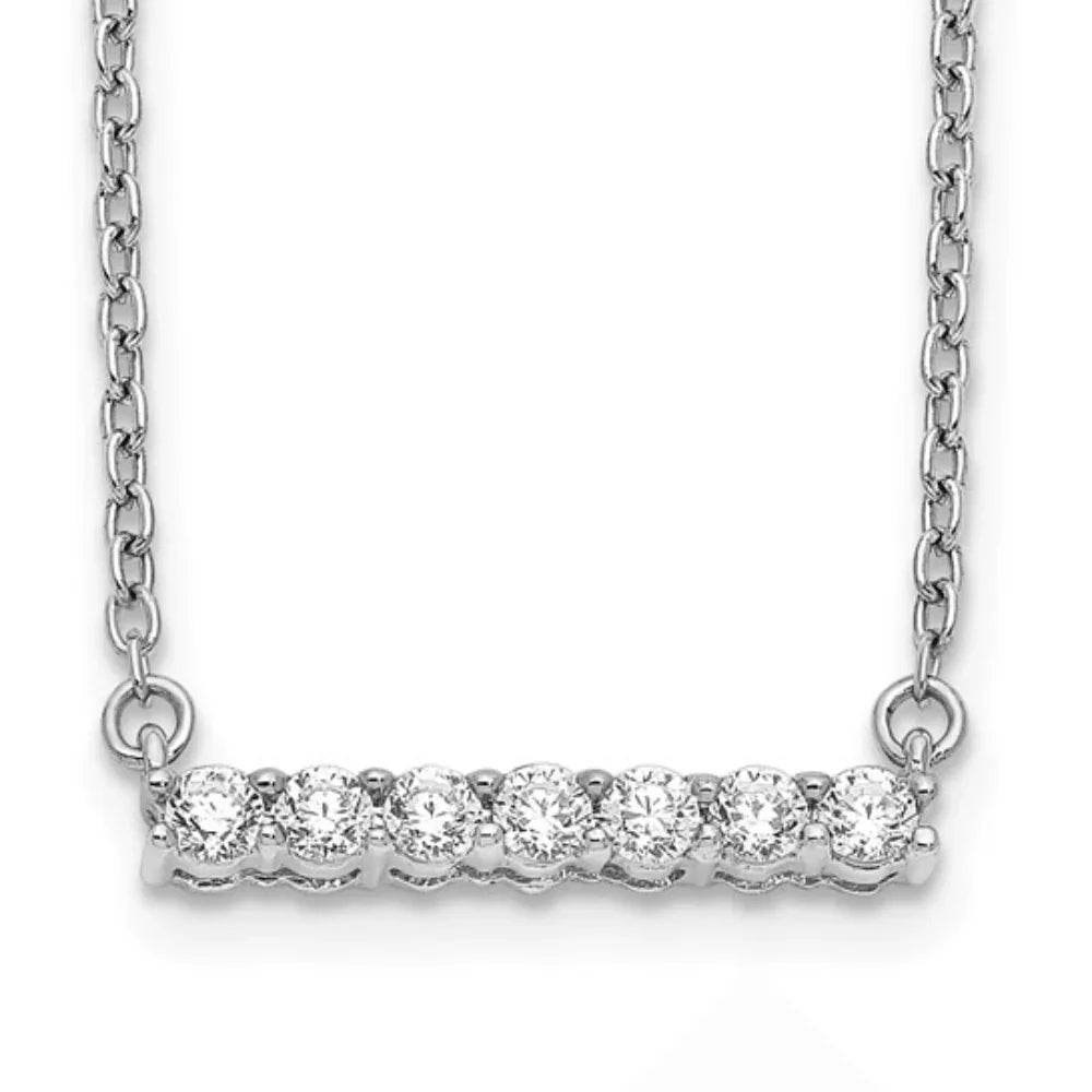 14K Gold Lab Grown Diamond Bar Necklace - Fine Diamond