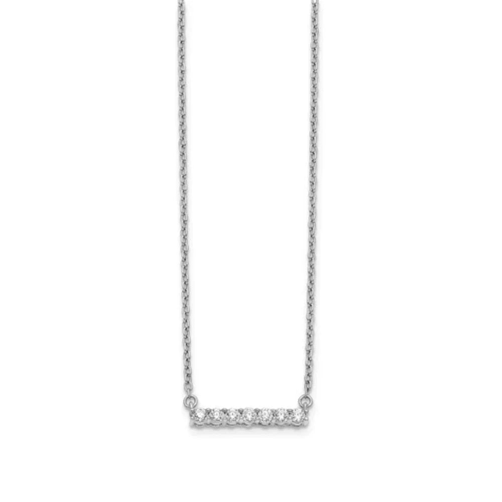 14K Gold Lab Grown Diamond Bar Necklace - Fine Diamond