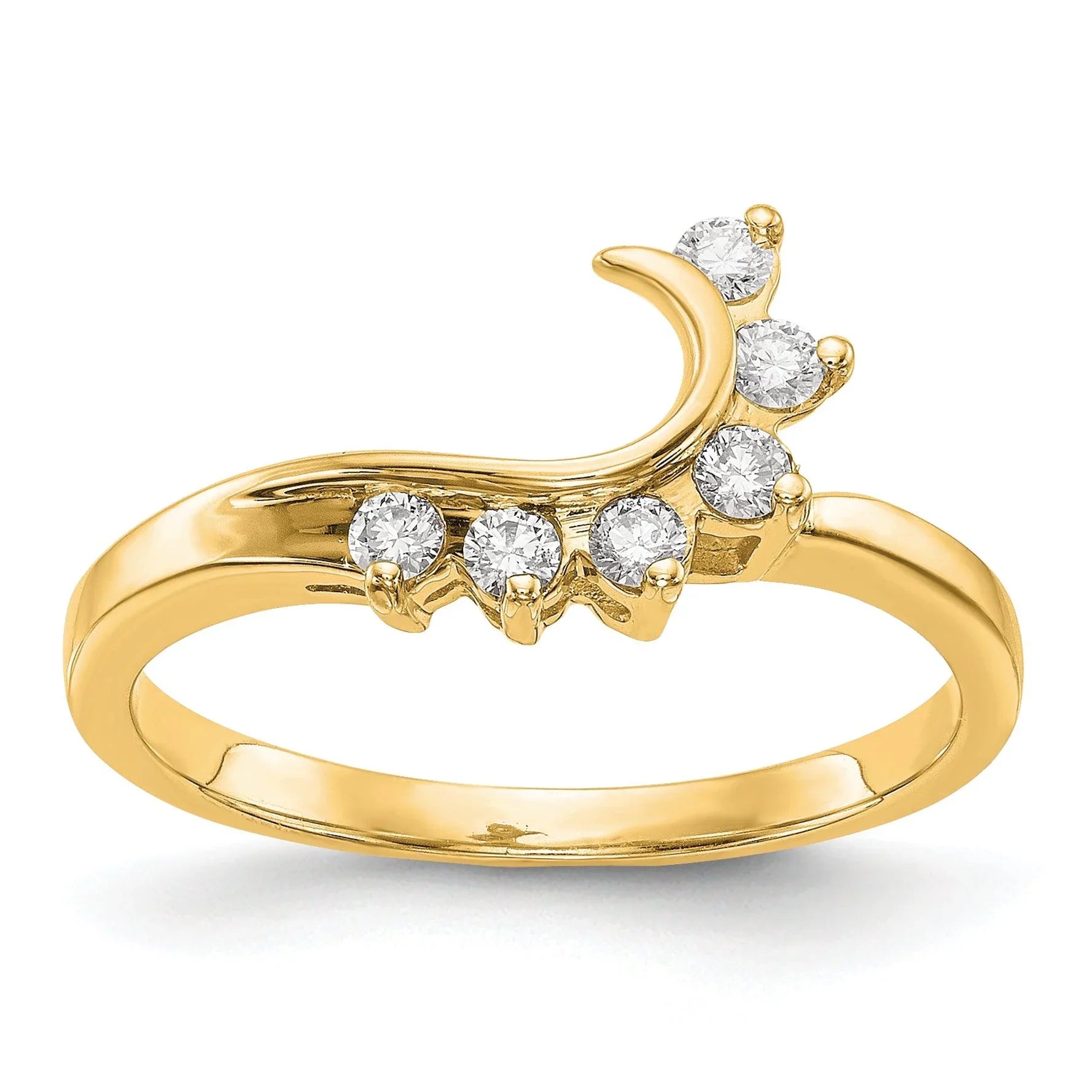14K Yellow Gold Lab Diamond Wrap Enhancer Ring - Fine Diamond