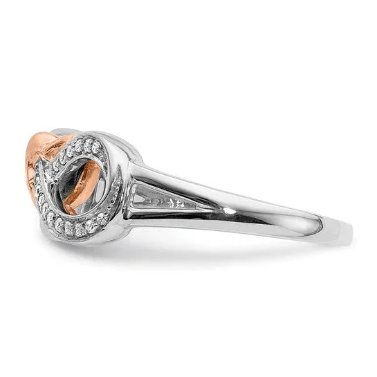 14k Gold Diamond Infinity with Heart Ring - Fine Diamond