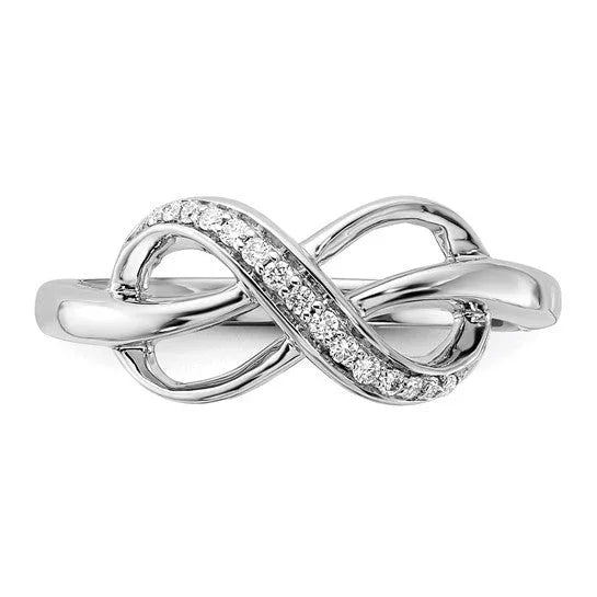 14k Gold Diamond Infinity Ring - Fine Diamond