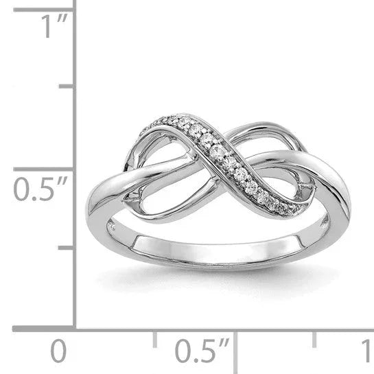 14k Gold Diamond Infinity Ring - Fine Diamond