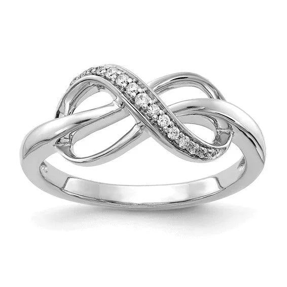 14k Gold Diamond Infinity Ring - Fine Diamond