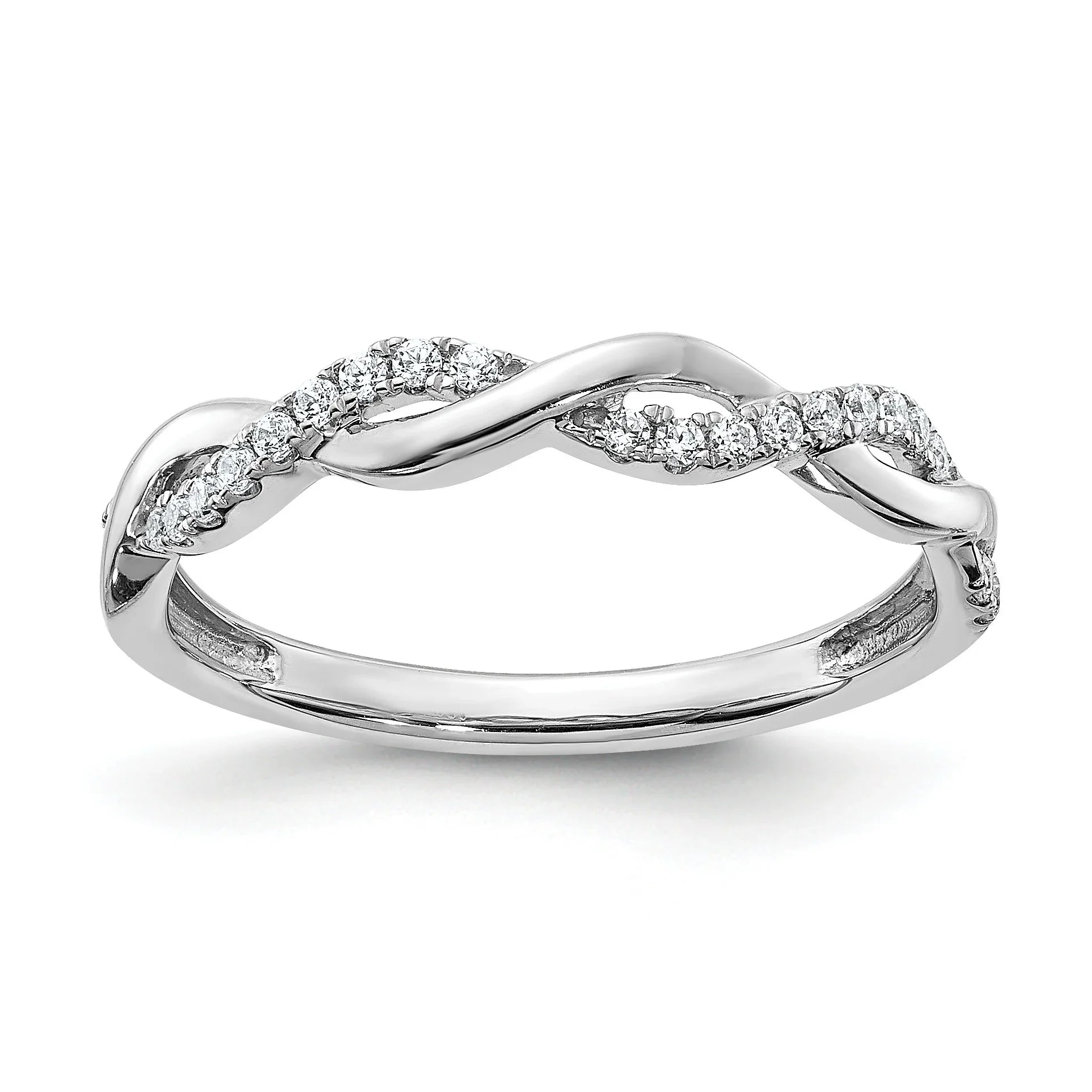 Lab Grown Diamond Twist Wedding Band 1/8 ct - Fine Diamond