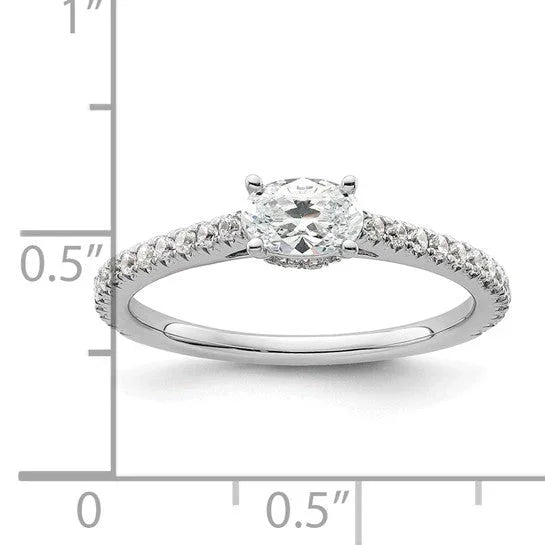 Lab Grown Diamond East-West Oval Engagement Ring - Fine Diamond