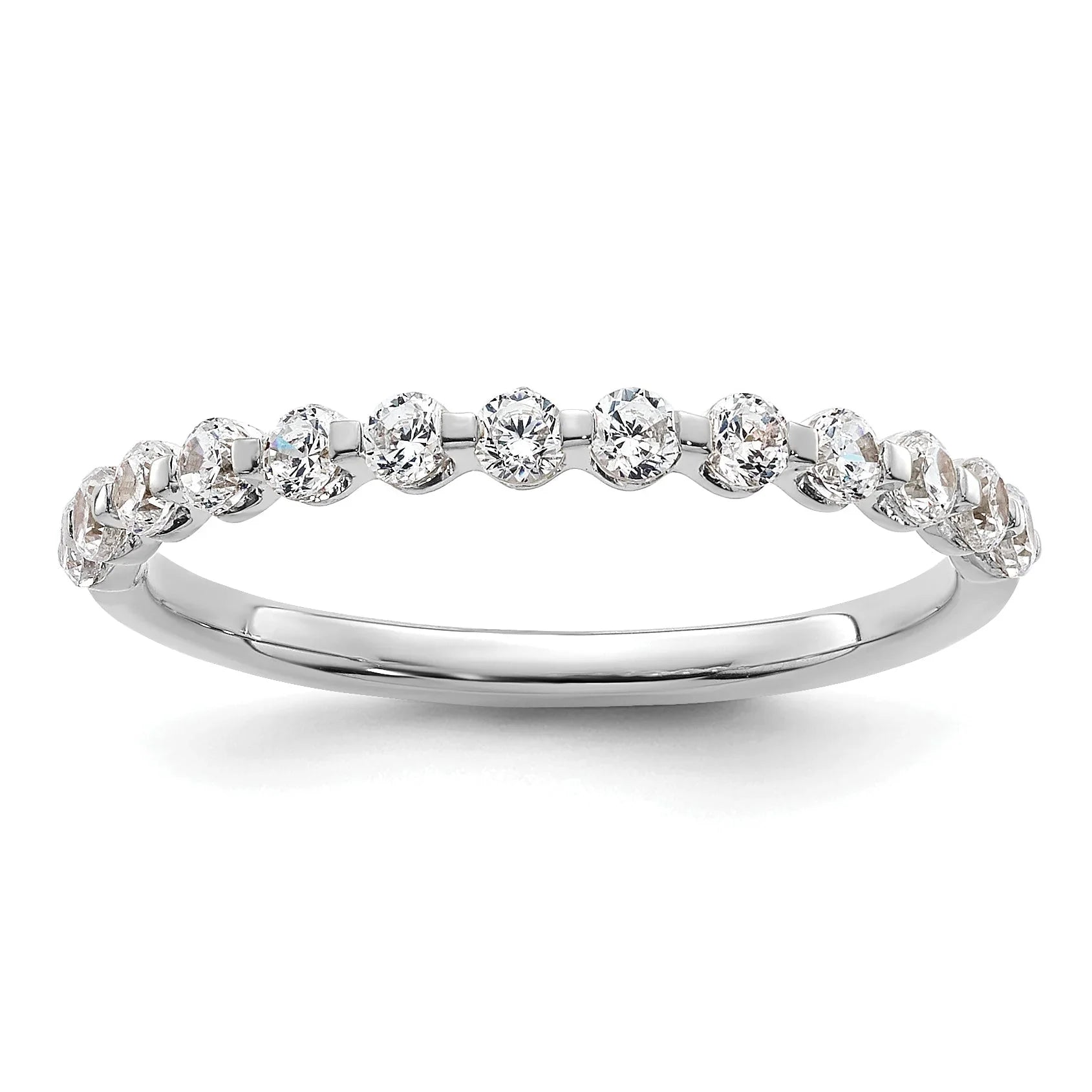 14K Gold Lab Grown Diamond Half Eternity Band Ring - Fine Diamond