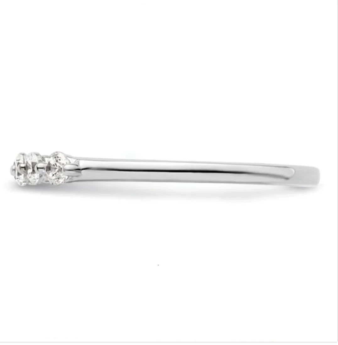 Five Stones 14k White Gold Diamond Ring - Fine Diamond